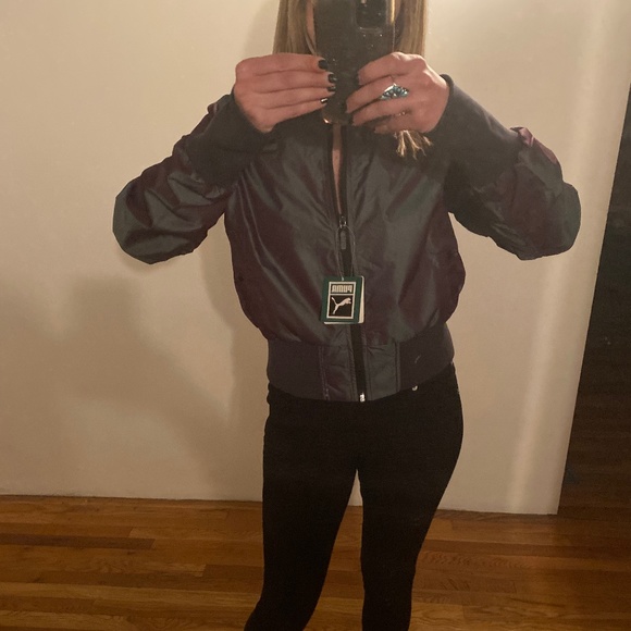 NWT Puma dark iridescent bomber jacket Plum Perfect Iridescent Bomber jacket M - Picture 12 of 12